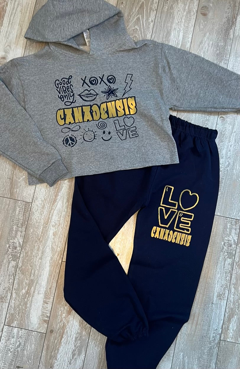 XO Graffiti Crop Hoodie